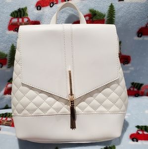 🤍🤎NEW Aiseyi White Leather Backpack Shoulder Bag